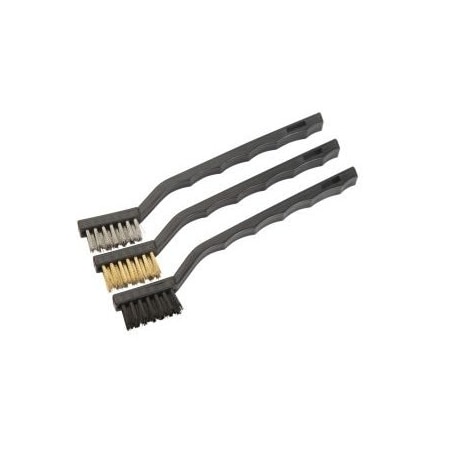 Tolsen 3pc Wire Brush Set 7 Ergonomic, Non-Slip Handle, Includes Nylon, Brass & Stainless Steel Brushes 32059T